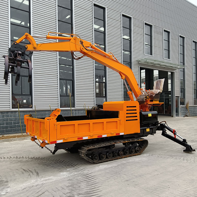 10-ton caterpillar dump truck with an excavator