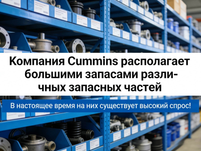 Компания Cummins располагает большими запасами различных запасных частей, и в настоящее время на них существует высокий спрос!